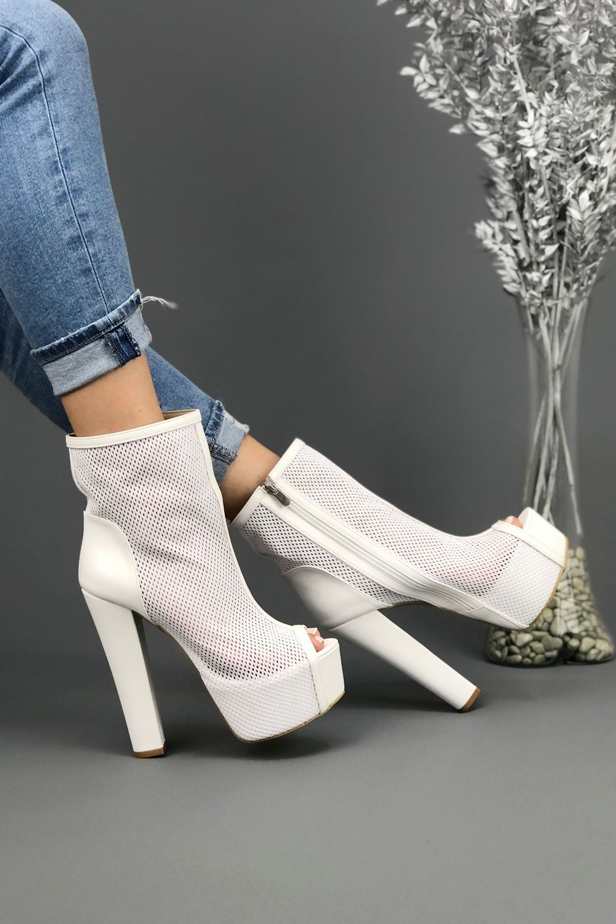 Yoko Beyaz Cilt BeyazFile Kadın Platform Ayakkabı