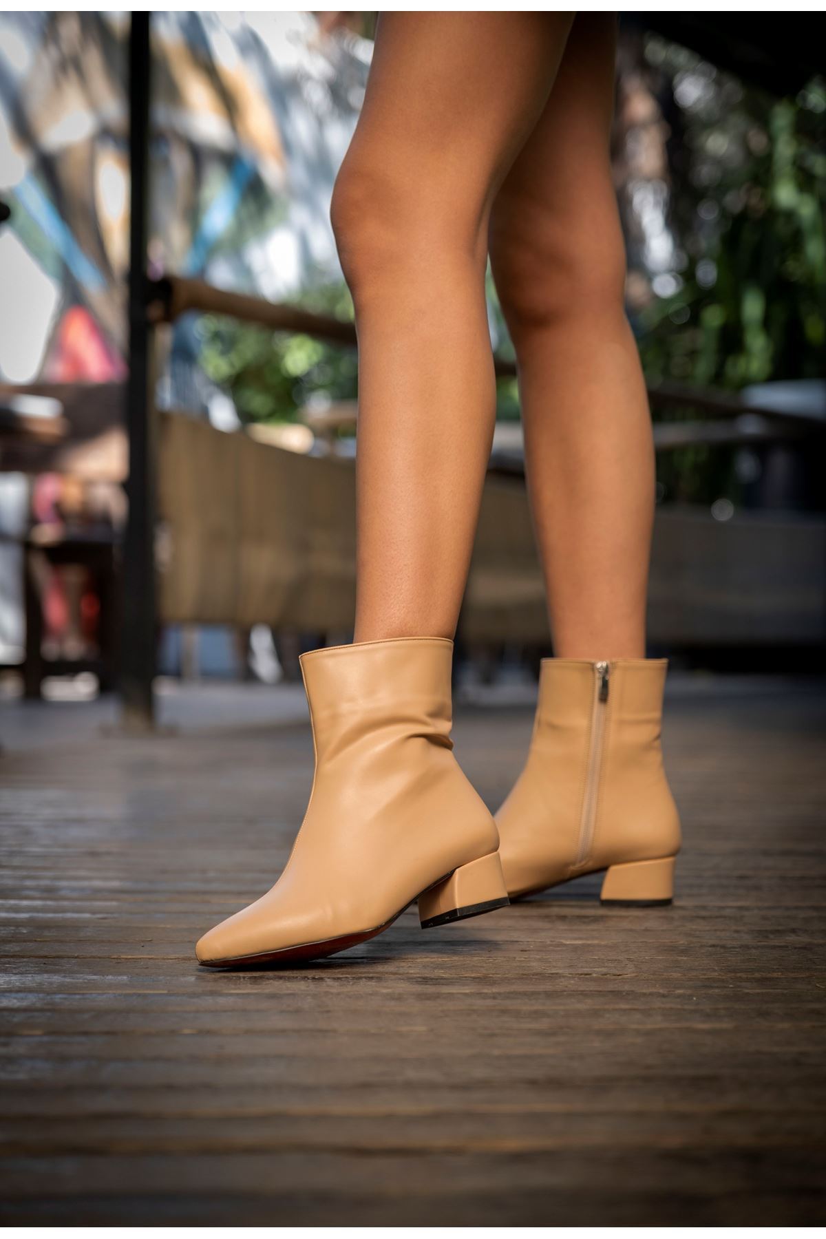 Nude Cilt Tasarım Alçak Topuklu   Kadın Ayakkabı Scala
