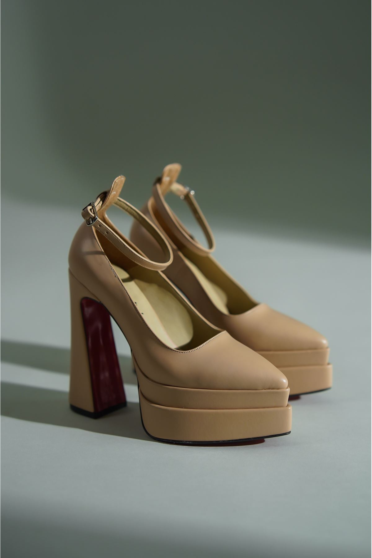Nude Cilt  Çift  Platform Özel Tasarım Kadın Ayakkabı Rigels