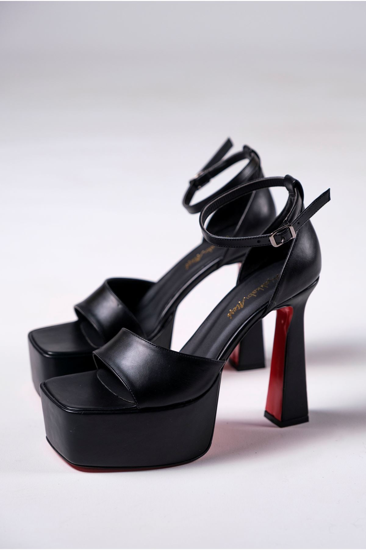 Siyah Cilt Özel Tasarım Platform  Kadın Ayakkabı Zoey
