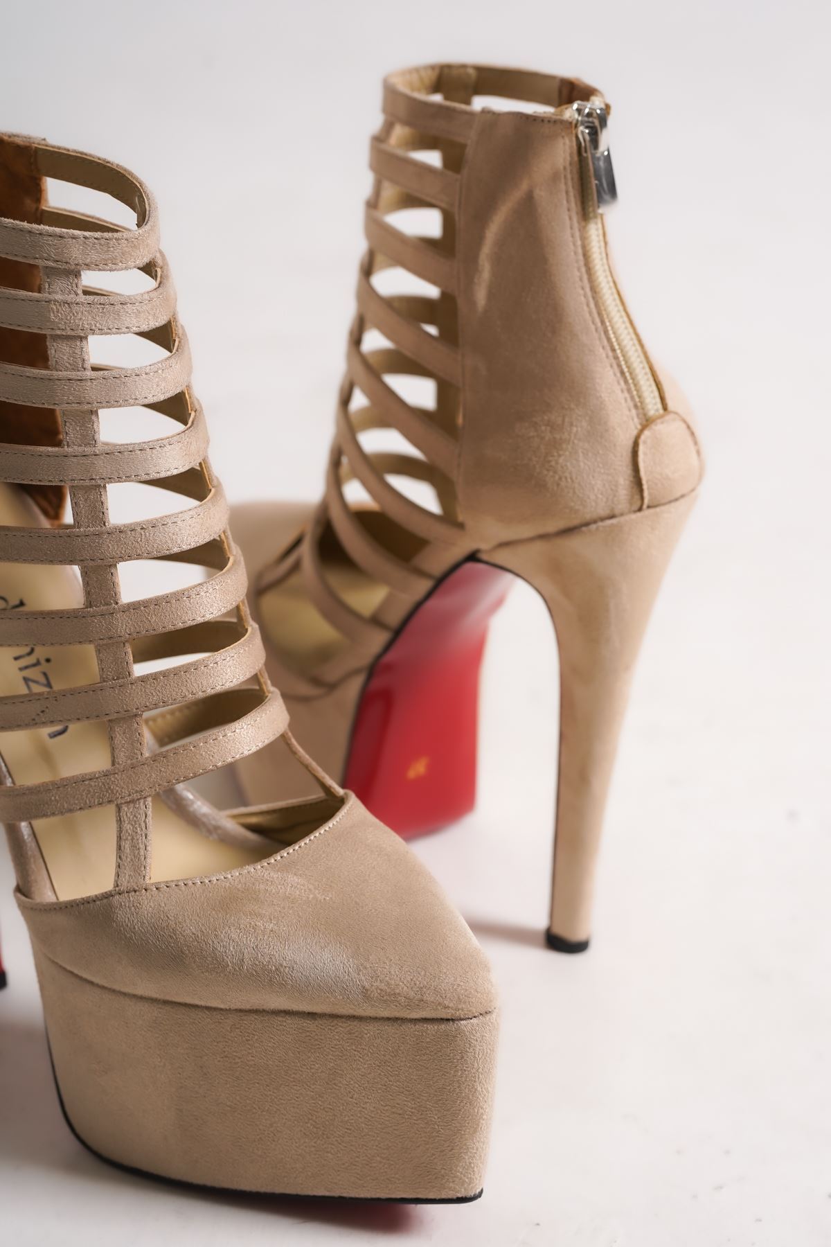 Ten Süet Platform Özel Tasarım  Topuklu Platform Kadın Ayakkabı Comfort