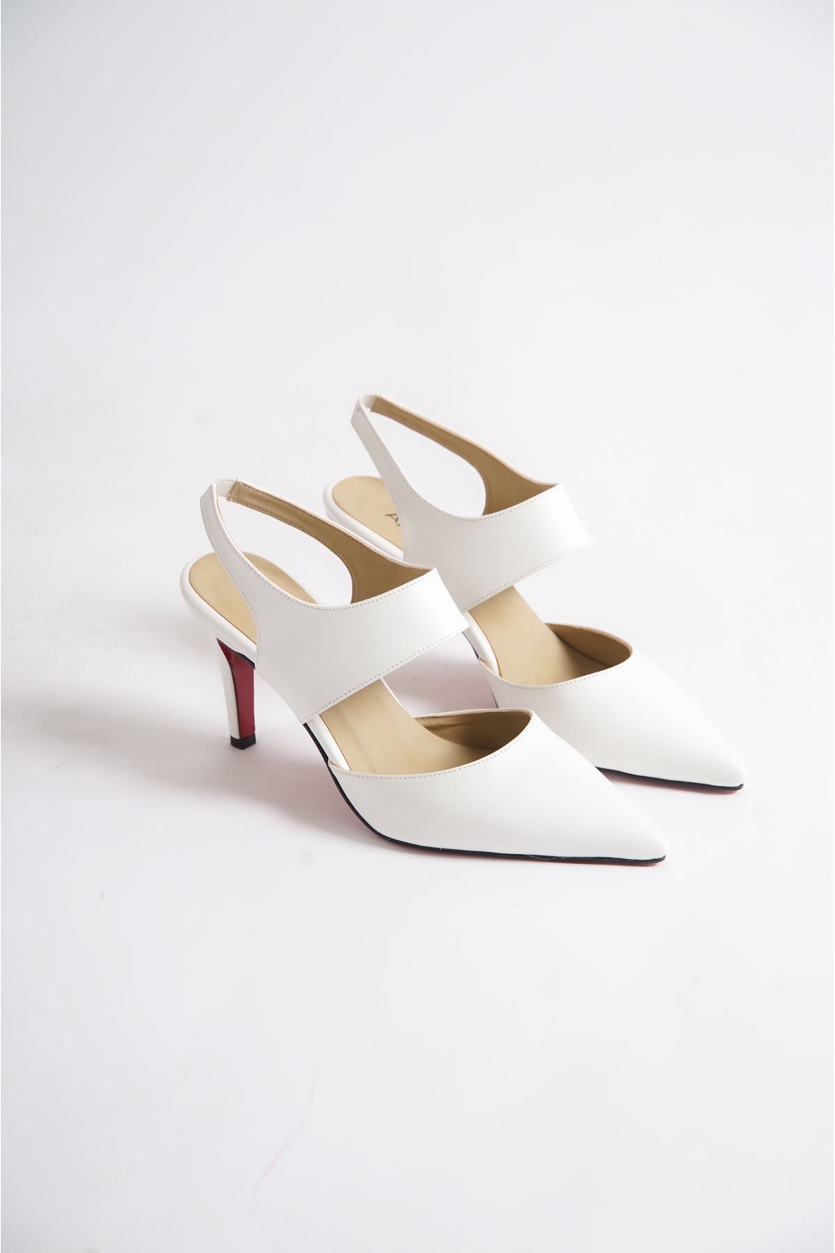 Beyaz Cilt  Kadın İnce Topuklu Ayakkabı Stiletto Tamara