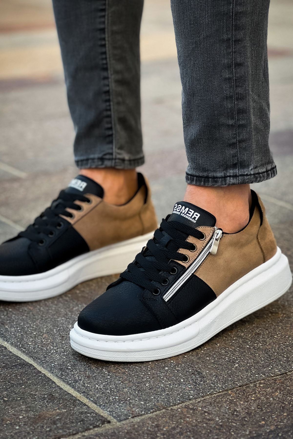 RS601 - Lüx Süet Erkek Ayakkabı Sıyah/Vızon