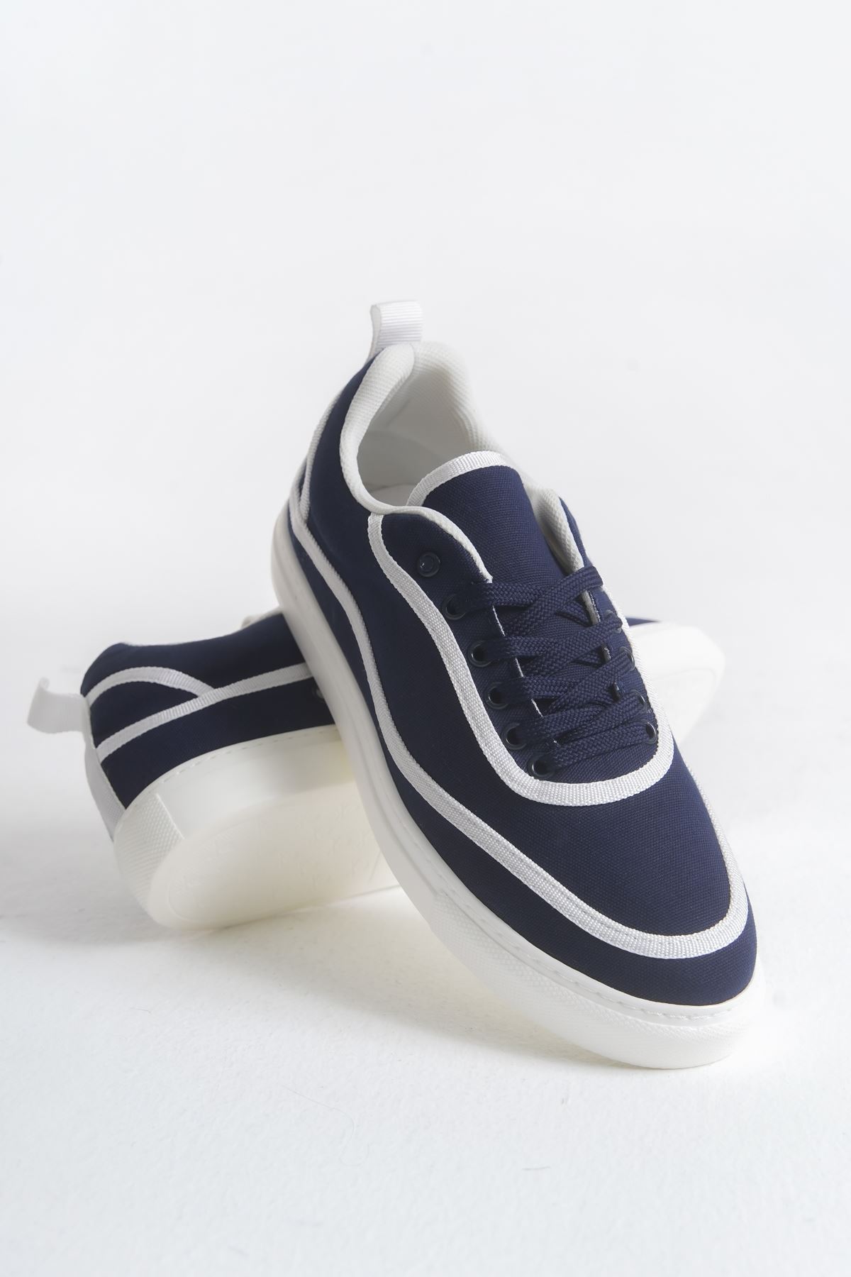 RS625 - Keten Erkek Spor Ayakkabı Lacivert Beyaz