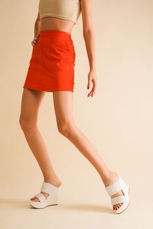 Beyaz Cornell Dolgu Topuklu Kadın Terlik