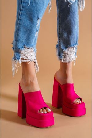 Fuşya Süet Victoria Platform Kadın Ayakkabı