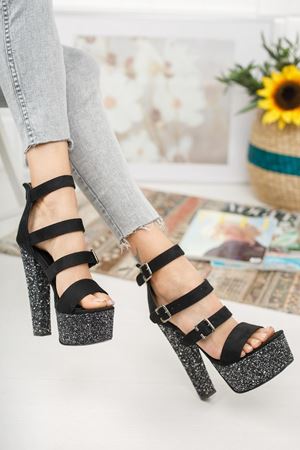 Khayla Platin Taş Yüksek Topuklu Kadın Ayakkabı