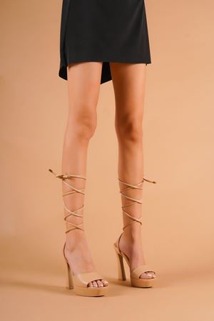 Nude Butterfly Cilt Biyeli Platform Ayakkabı