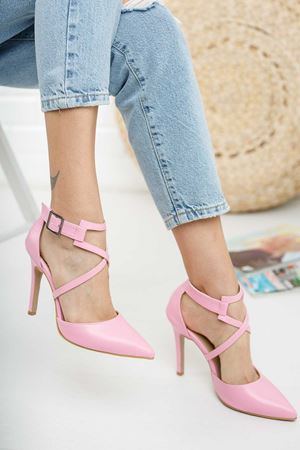 Pembe Cilt İnce Topuklu Kadın Ayakkabı Stiletto Edrie