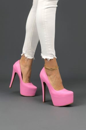 Pembe Ribbon Platform Kadın Ayakkabı