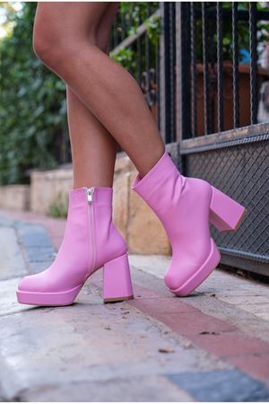 Pembe Tasarım Topuklu Kadın Ayakkabı Layana