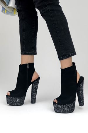 Platin;Siyah Tonya Kadın Platform Ayakkabı