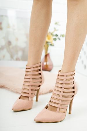 Pudra Süet Edgar Süet Kadın Topuklu Ayakkabı