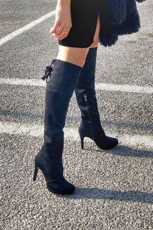 Plota Arka Kurdelalı Kadın Çizme