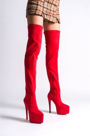 Platform Özel Tasarım Topuklu Kadın Çizme Isabella