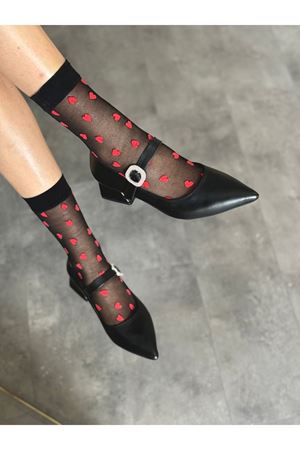 Siyah Baret Taşlı Kısa Topuklu Kadın Ayakkabı Simi