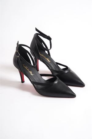 Siyah Kadın İnce Topuklu Ayakkabı Stiletto Jamila