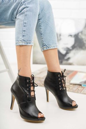 Siyah Narcis Topuklu Kadın Ayakkabı