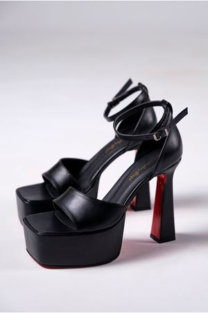 Siyah Özel Tasarım Platform Kadın Ayakkabı Zoey