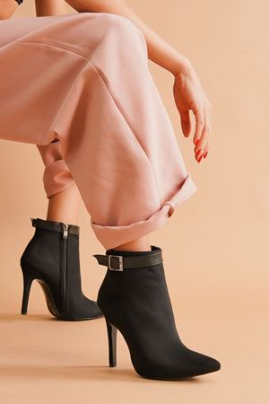 Siyah Ventos Stiletto Topuklu Kadın Bot