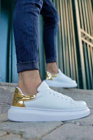 CH259 - ABT Specchio Erkek Ayakkabı BEYAZ/ALTIN