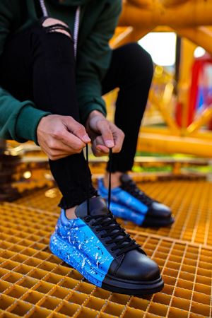 CH254 - CST Pittura Erkek Ayakkabı 478 MAVI / SIYAH  PÜSKÜRTME