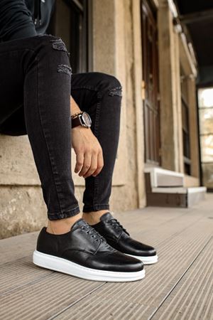 CH003 - DBT Classica Pelle Di Cuoio Erkek Ayakkabı SIYAH