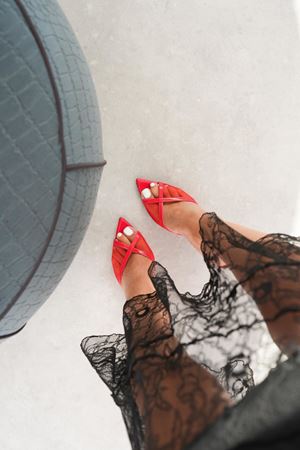 Yekta Kırmızı Rugan Kadın İnce Topuklu Ayakkabı