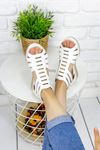 Shiro Mat Deri Sandalet Beyaz