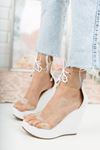 Browse Beyaz Cilt Dolgu Topuklu Kadın Ayakkabı