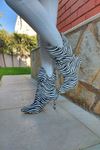 Olav Zebra Desenli Topuklu Kadın Bot