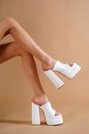 Victoria Beyaz Cilt Platform Kadın Ayakkabı