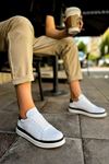 CH979 - Santoni GBT Spor Erkek Ayakkabı BEYAZ/SIYAH
